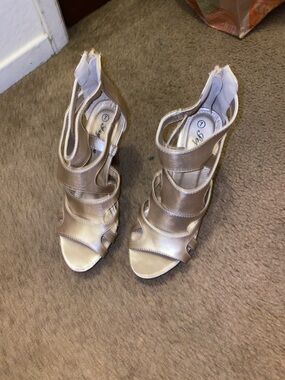 custom Gold tone High Heel Sandals - Women's